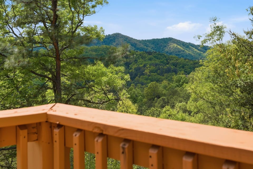 Enjoy these views on three levels of decks!