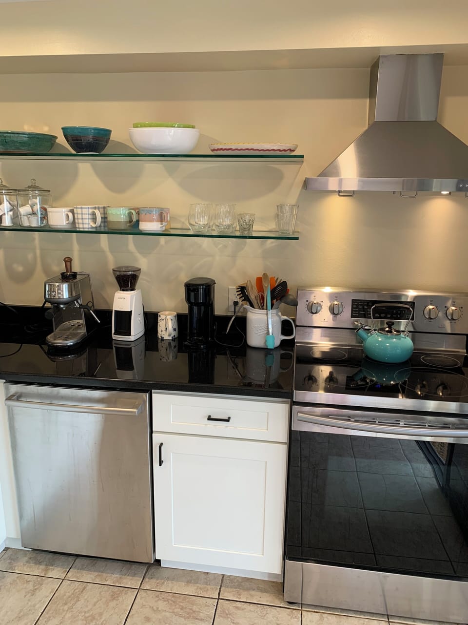 New stove with induction cooktop.