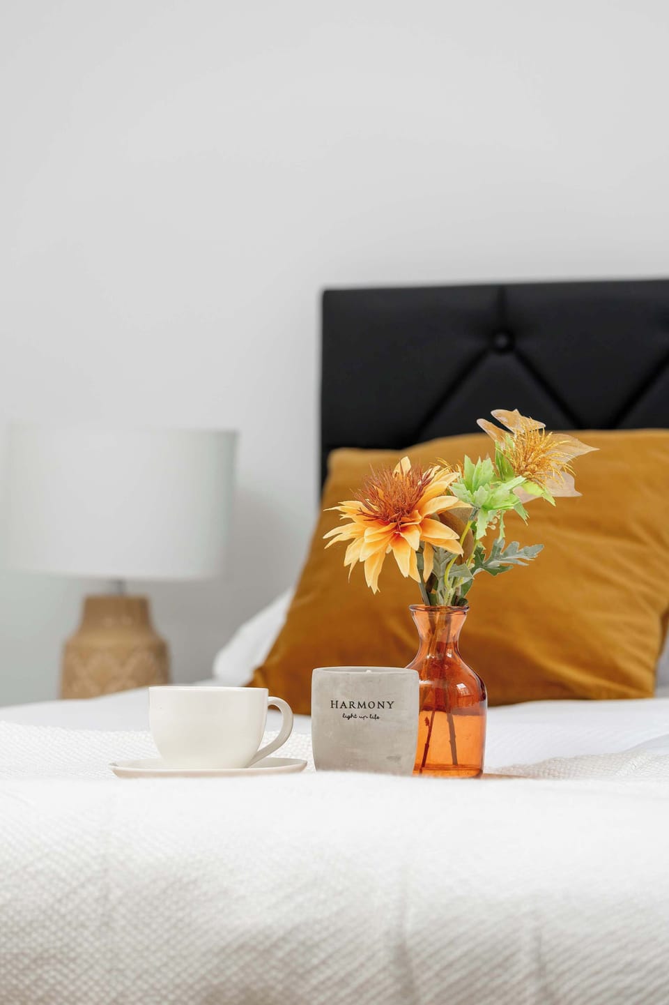 Functional bedroom with a double bed.