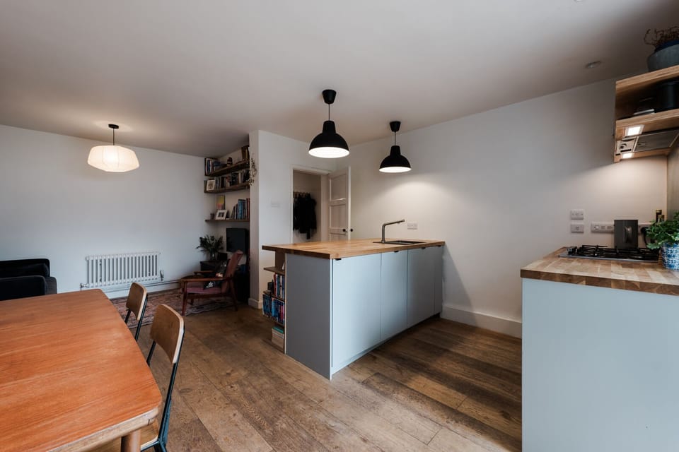 Fully equipped kitchen featuring a stylish island