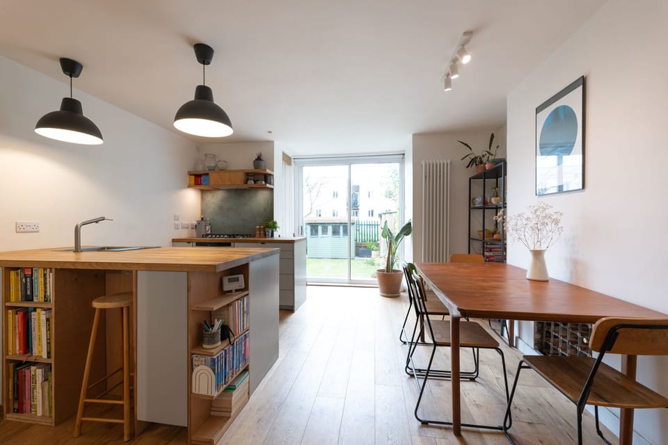 Fully equipped kitchen featuring a stylish island