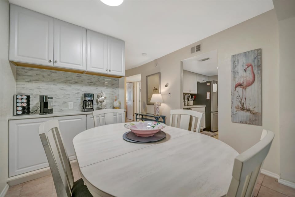 Dining space connected to kitchen