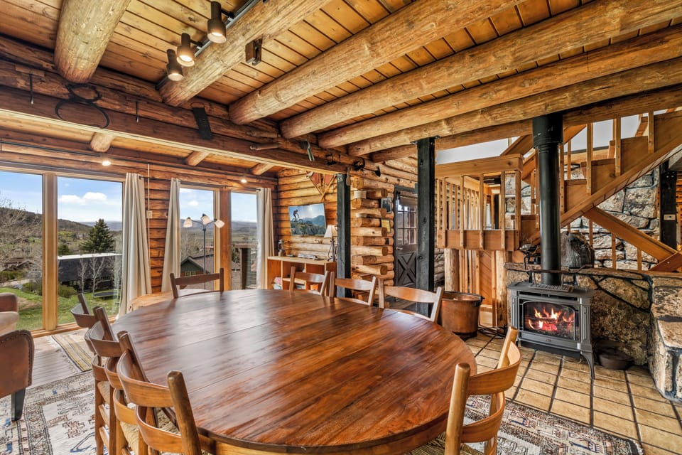 Dining room table with seating for eight