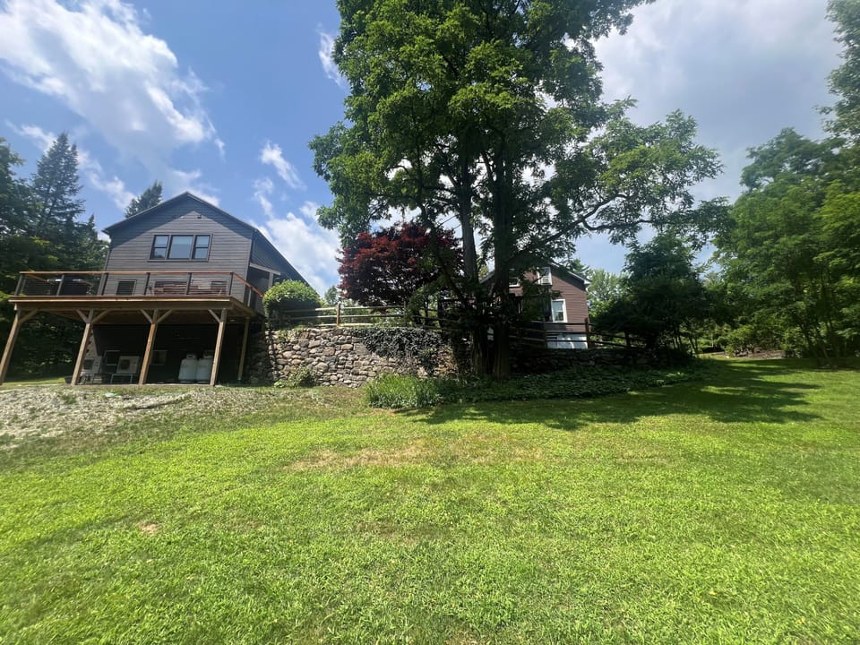 View of both homes from the backyard.
