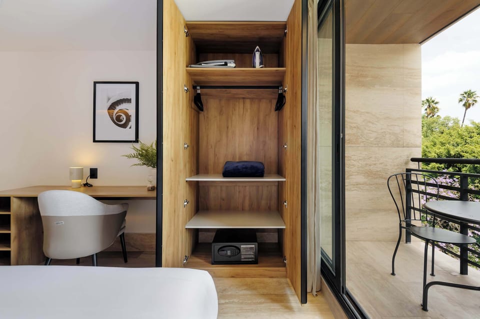 Open closet with ample storage space.
