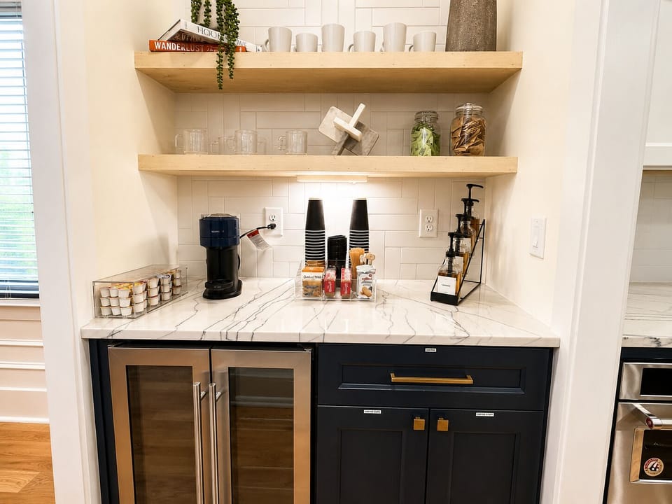 Save the Starbucks money, with your very own custom espresso and beverage bar