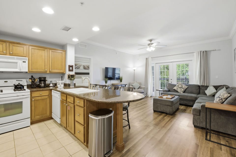 Seamless flow between kitchen and living area