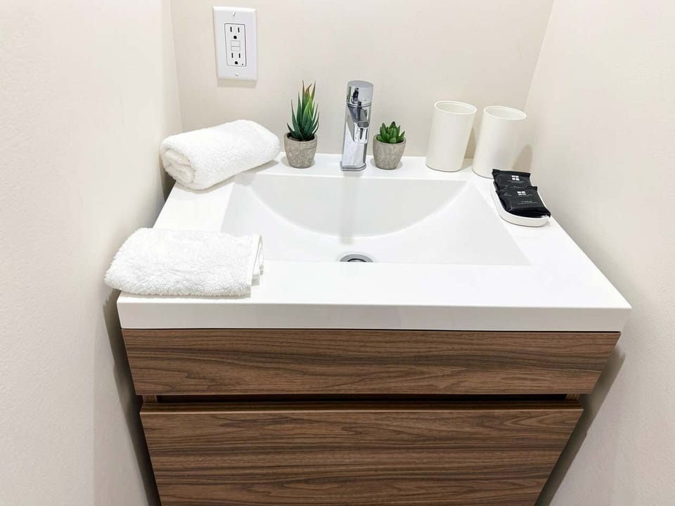 Vanity with fresh towels