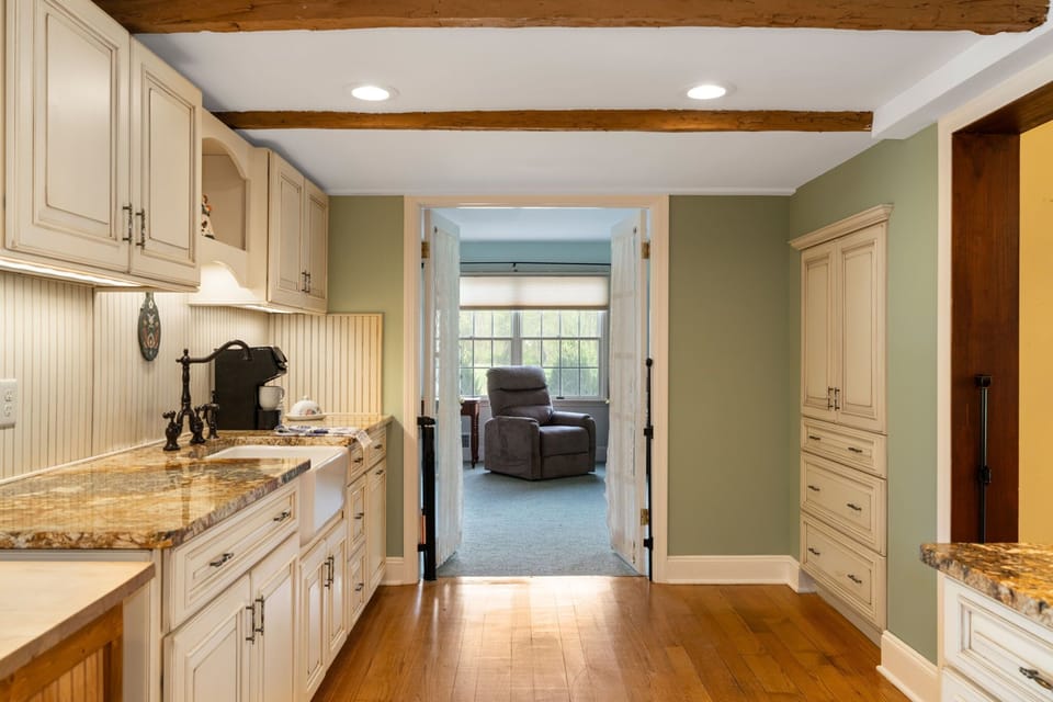 Bright kitchen layout connected to the main living areas