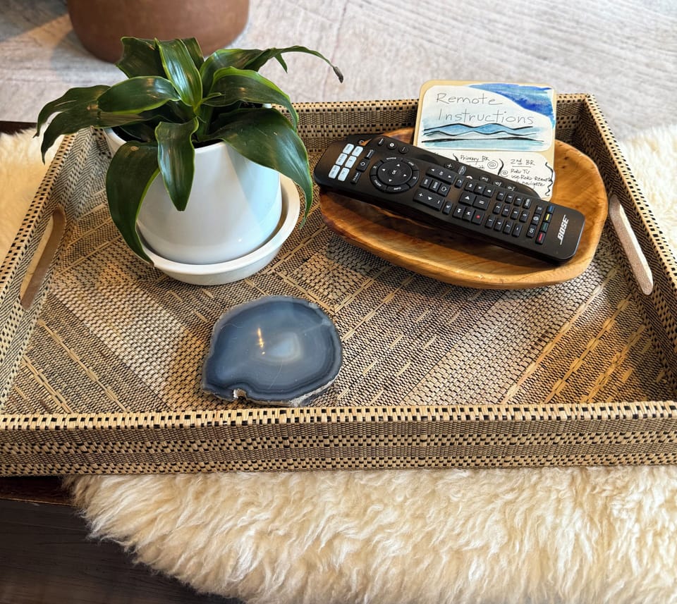 Thoughtful guest touches with TV instructions and stylish decor