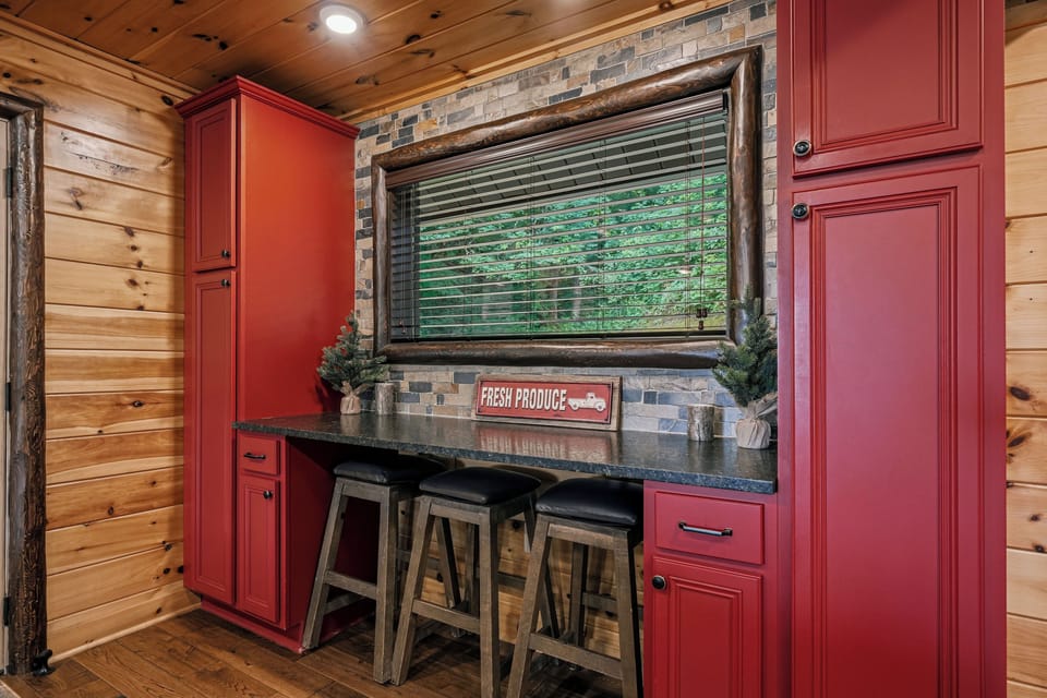 Additional bar seating in dining area
