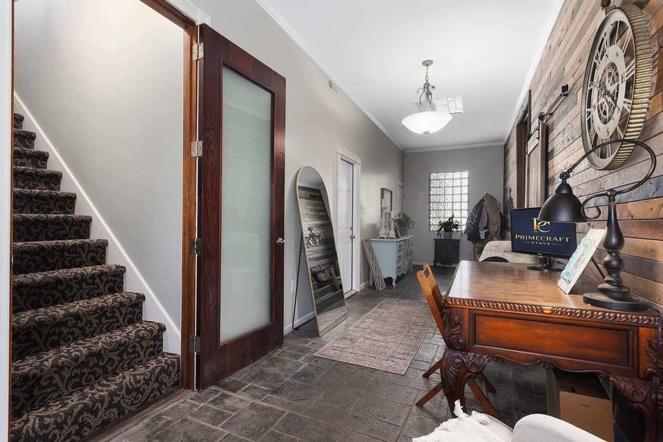 Shared foyer between the owner's main residence and the entry to the private loft