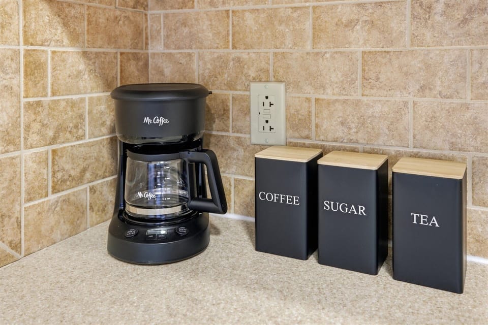 Start your morning with a fresh cup from the drip coffee maker, ready when you are for a slow start or a quick pick-me-up before heading out.