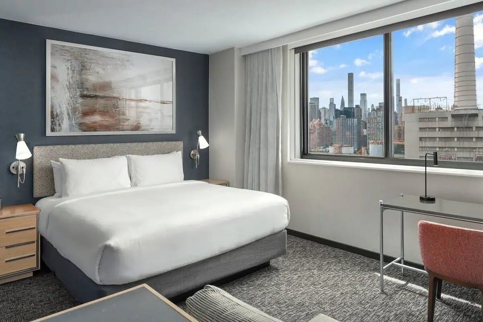 Bedroom. Interior and views may vary based on location and availability
