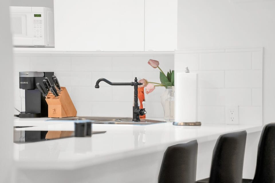 Kitchen with bar seating