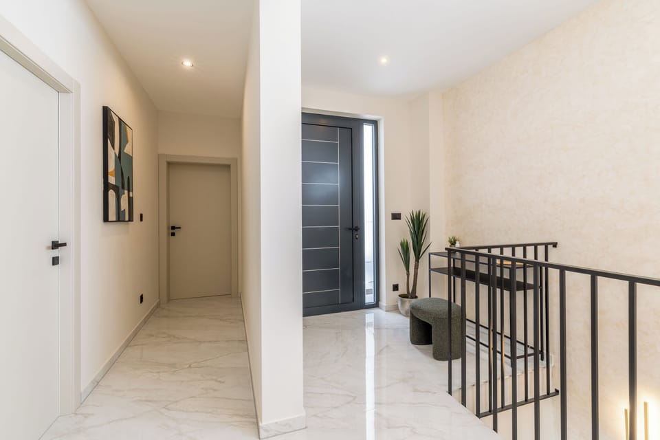 A view of the modern style hallway.