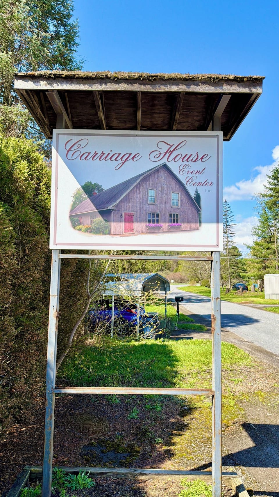 Carriage House entrance sign—easy to find on arrival