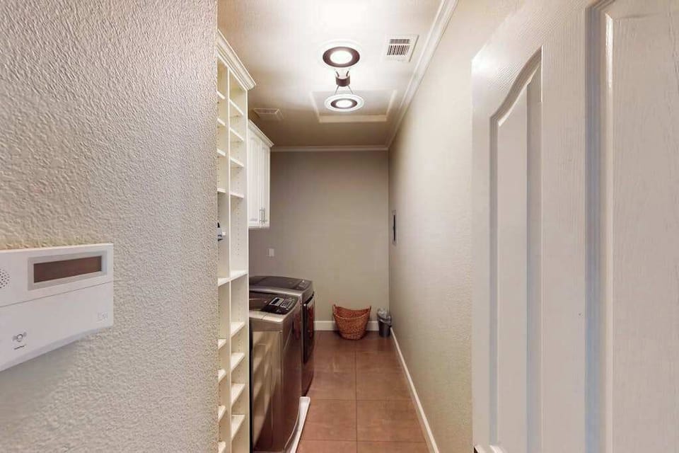 Pack light for your wine country getaway — your in-home laundry room with full-size washer and dryer keeps everything fresh all week long.