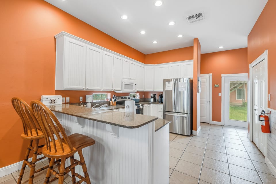 Spacious, fully stocked kitchen