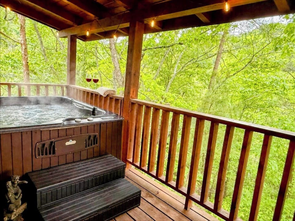 Relax in private in the hot tub