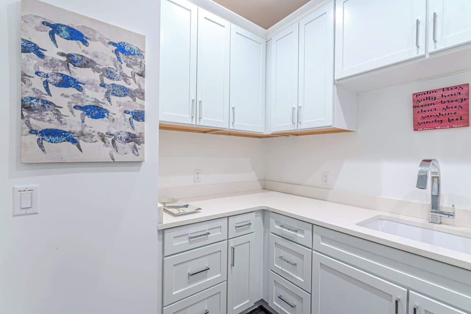 Large laundry area perfect for longer visits.