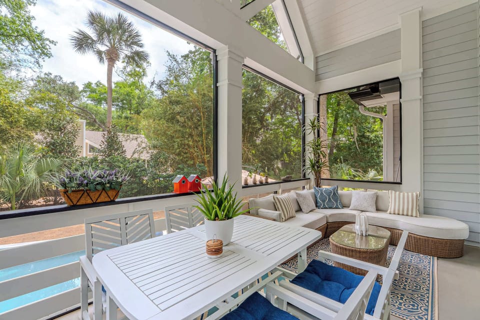 Relax on the screened porch with fresh air and shade!