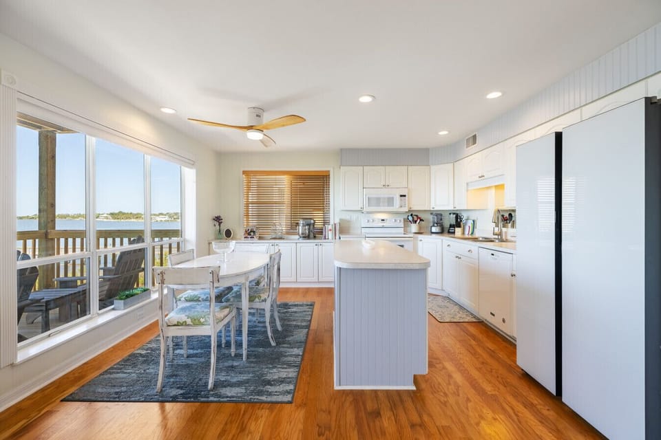 Spacious kitchen with island