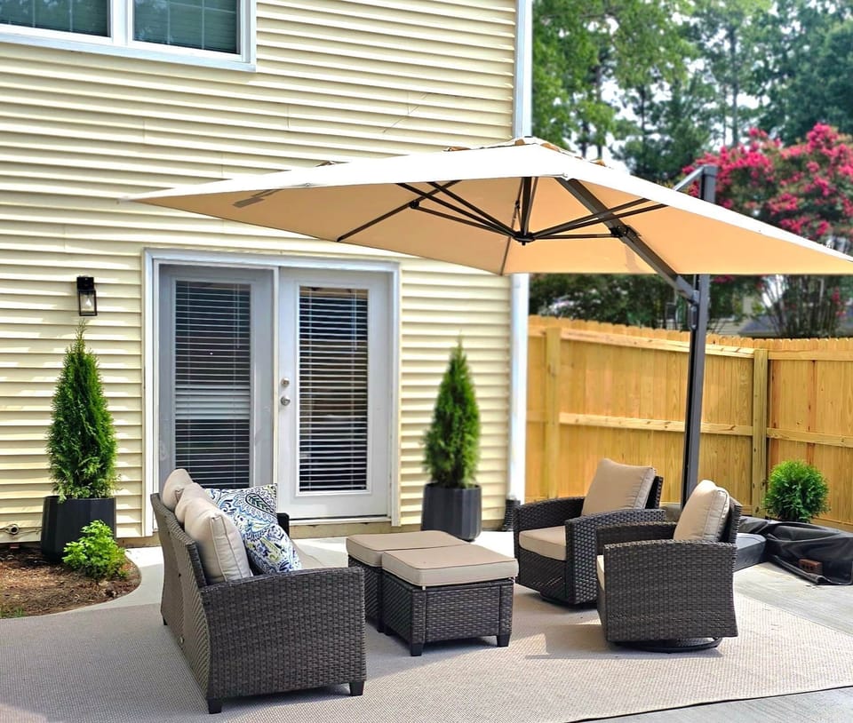 Private, fenced backyard patio to enjoy your morning coffee or evening cocktails and conversations