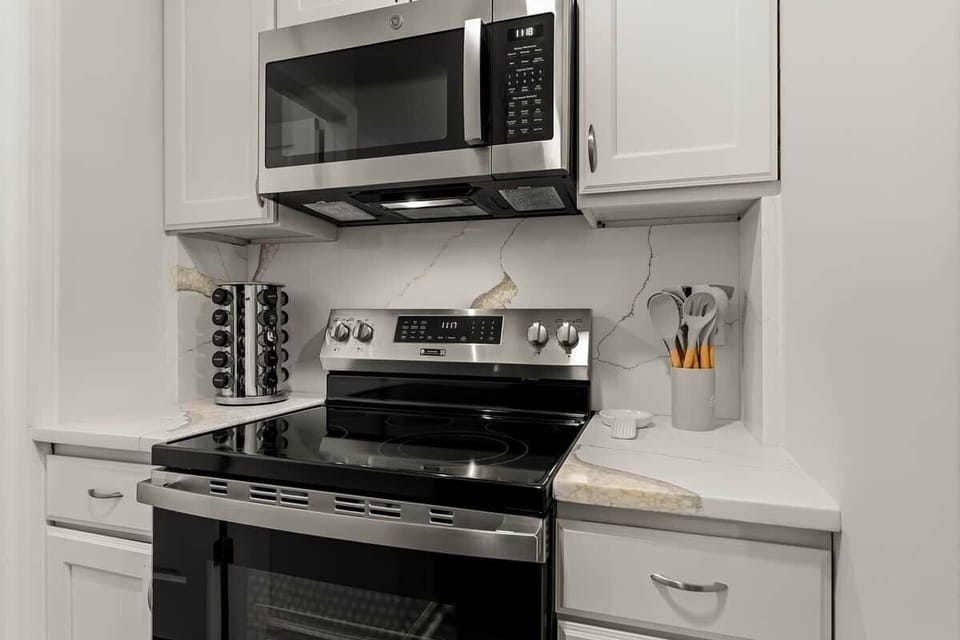 Fully stocked, this kitchen has all the essentials needed to prepare breakfast, lunch, or dinner.  
