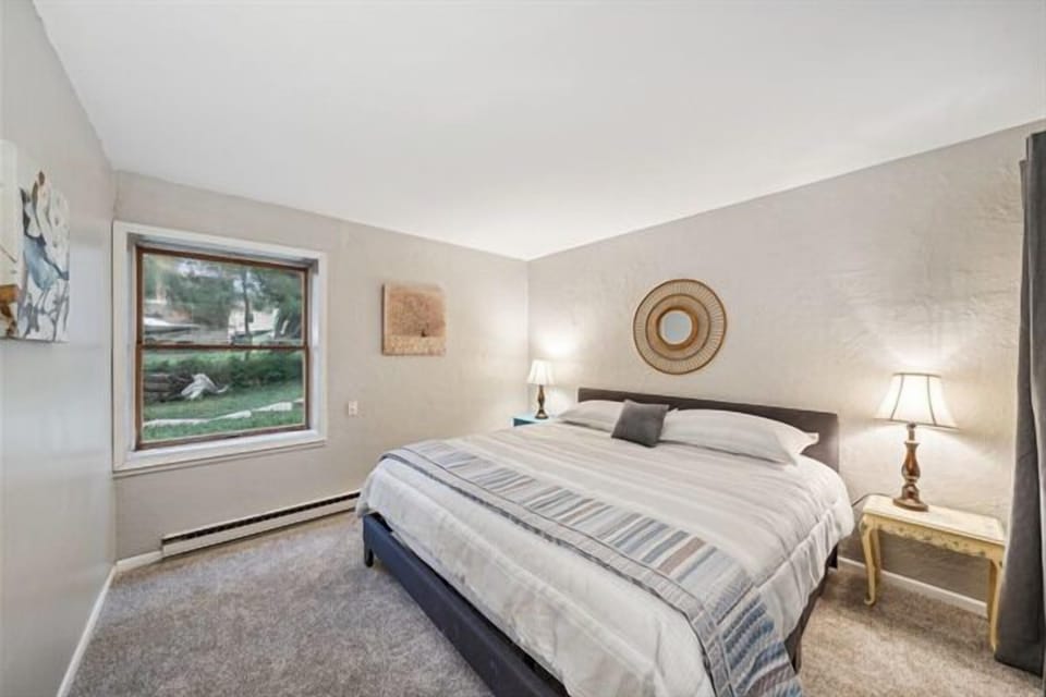 Enjoy this comfortable king-sized bed.