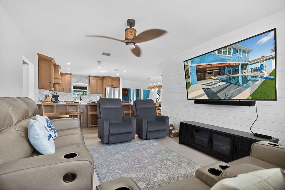 Designed with comfort in mind, the spacious living room is perfect for movie nights and family time.