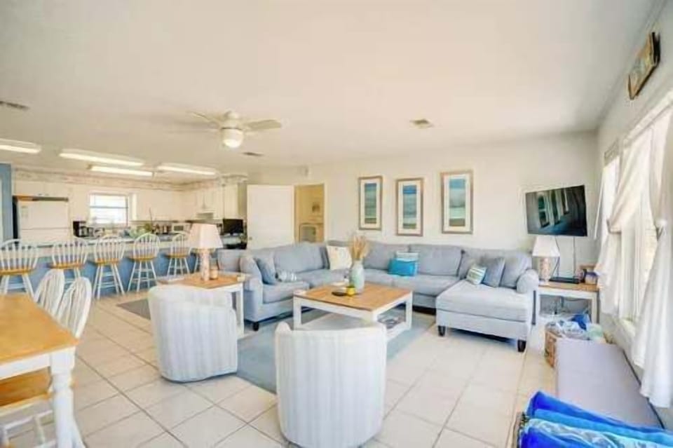 Living Room with Easy Access to Dining & Kitchen