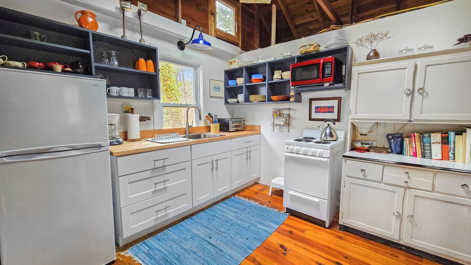Galley kitchen with electric range