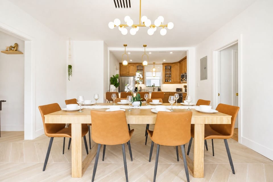 Elegant dining space with a warm and inviting feel