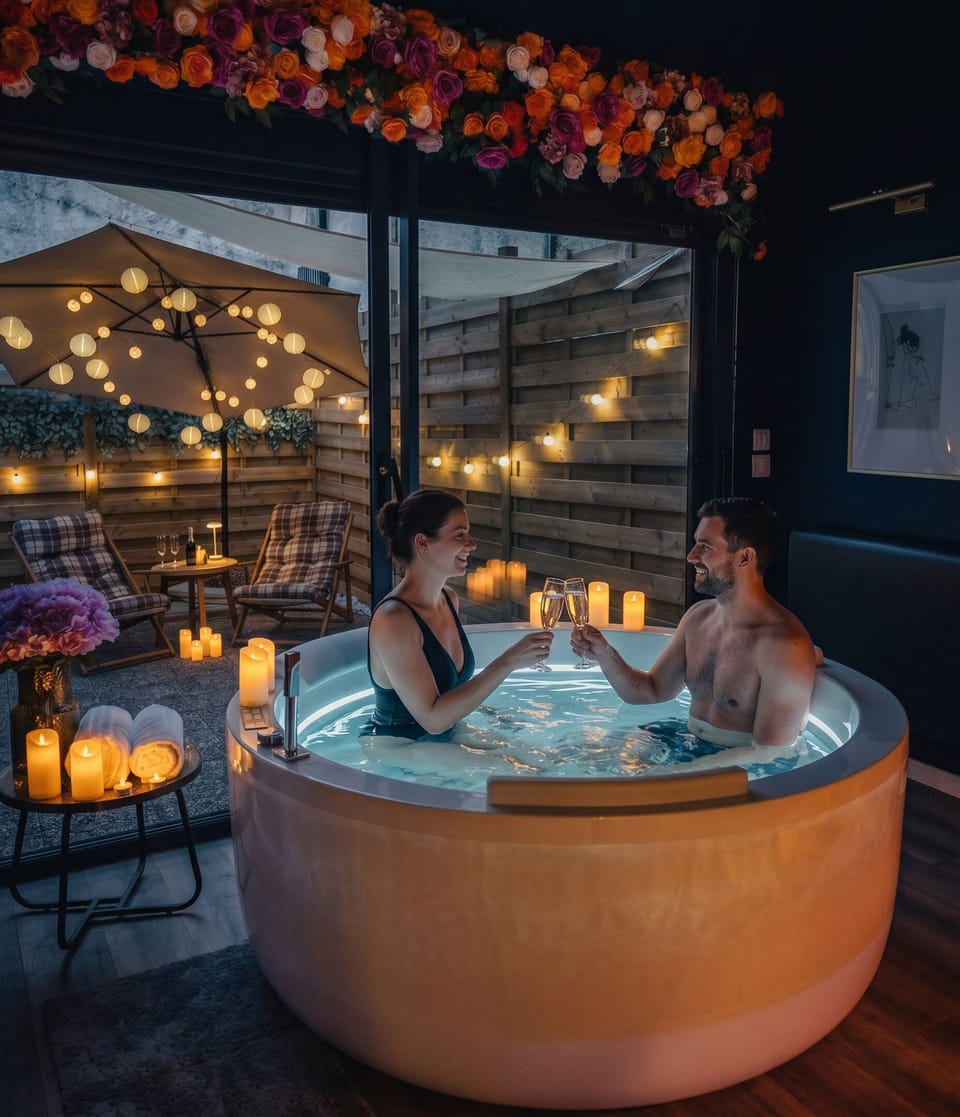 Indoor spa tub