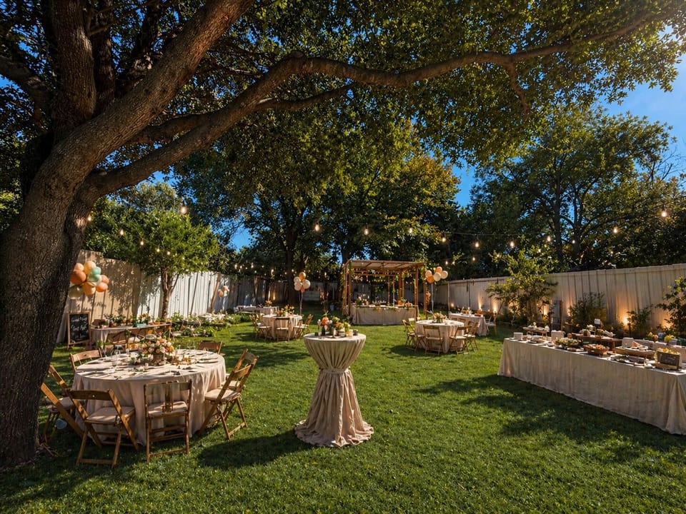 Outdoor banquet area