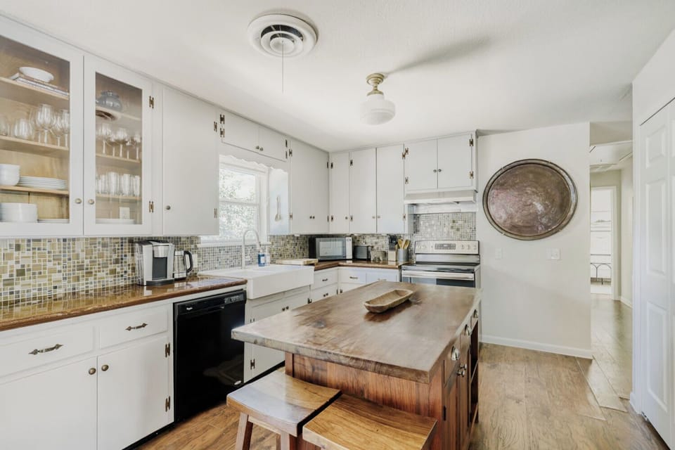 Spacious kitchen island with seating, perfect for casual meals or gathering