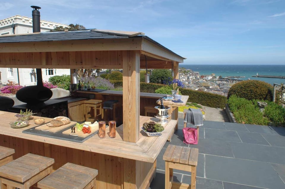 Outdoor dining terrace perfect for alfresco meals with spectacular countryside views
