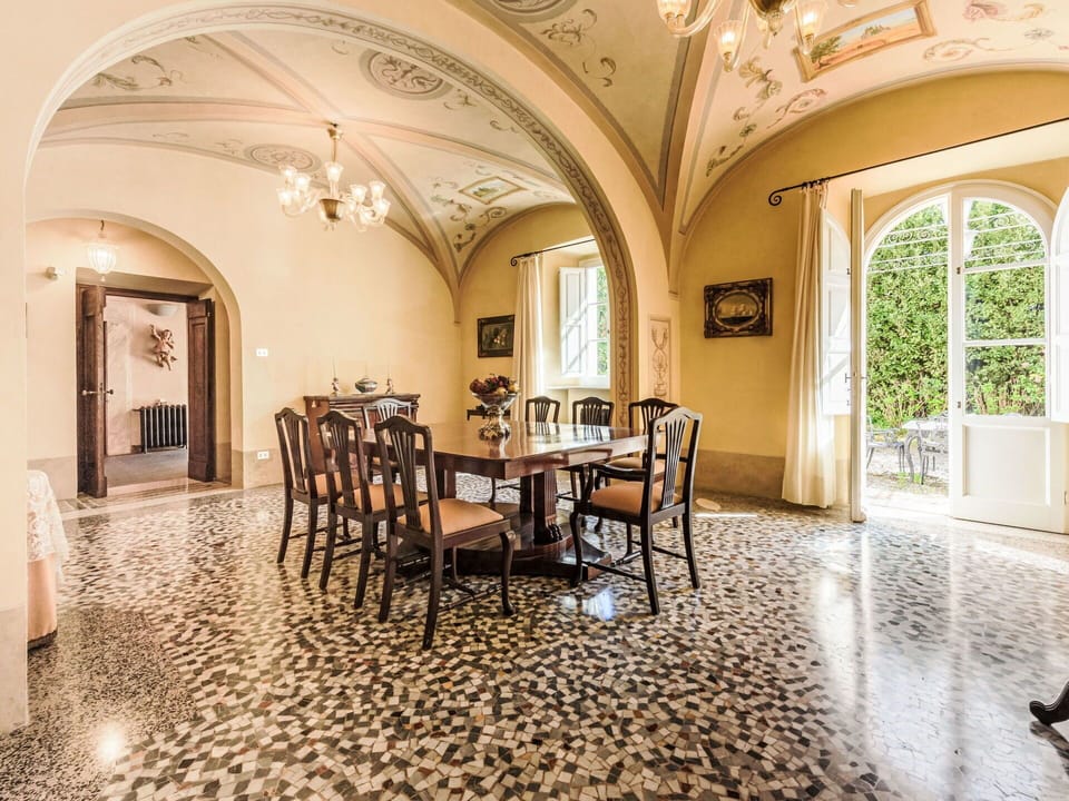 Furniture, Interior Design, Flooring, Chair, Floor, Table, Kitchen & Dining Room Table, Shade, Ceiling, Wood Stain
