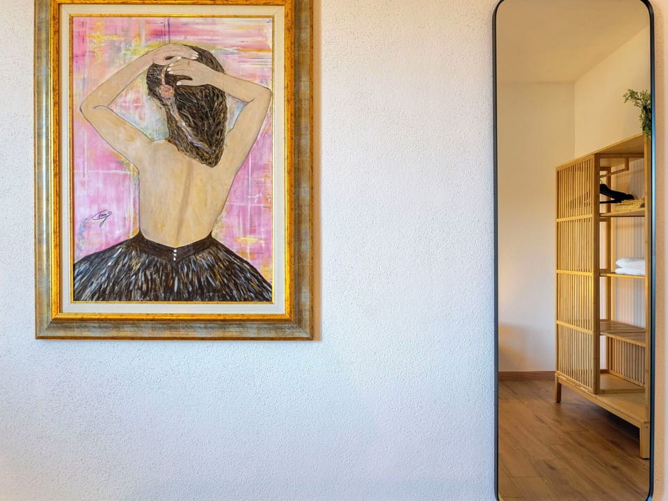 Interior Design, Floor, Visual Arts, Room, Picture Frame, Wood Flooring, Wood Stain, Hardwood, Modern Art, Paint