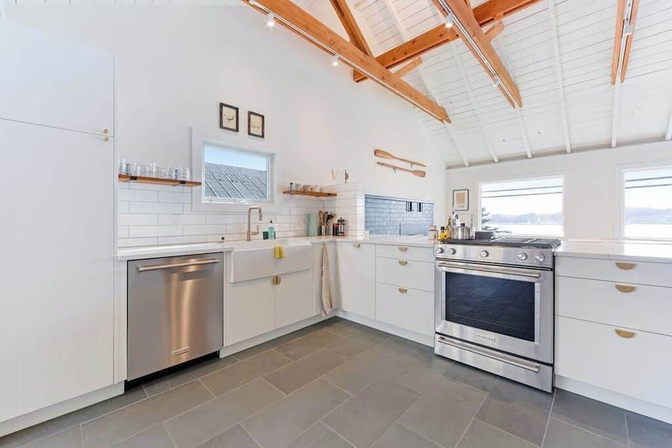 Prepare farm-to-table meals with stainless steel appliances, ample counter space, and a chef-worthy gas range.