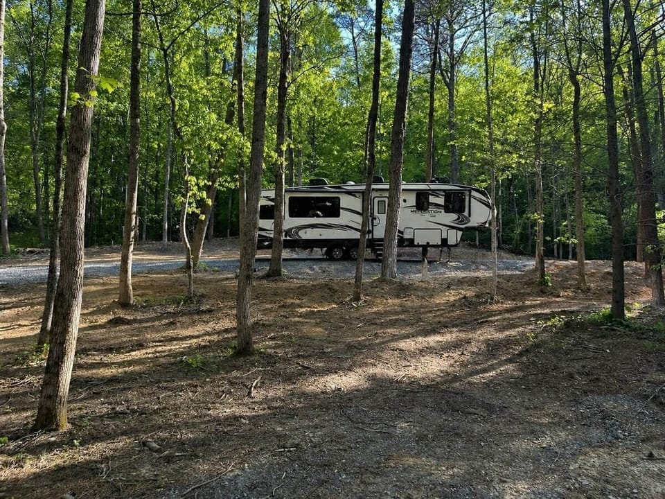 The Mountain Nook on a quiet wooded site in Townsend, Tennessee