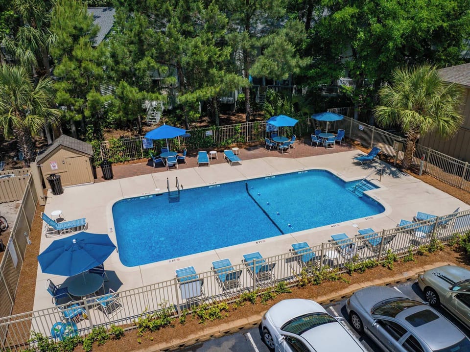 Pool area perfect for relaxing and cooling off.