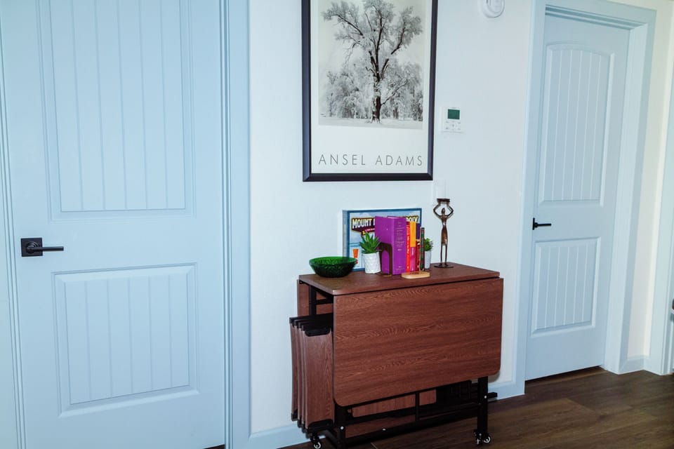 Welcoming entry featuring local touches and family-friendly games