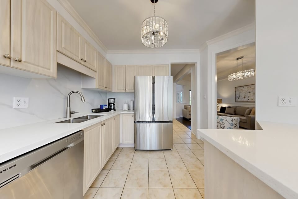 Bright kitchen layout with easy access to all home levels.
