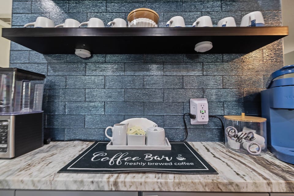 Coffee Bar with Keurig and Coffee Pot