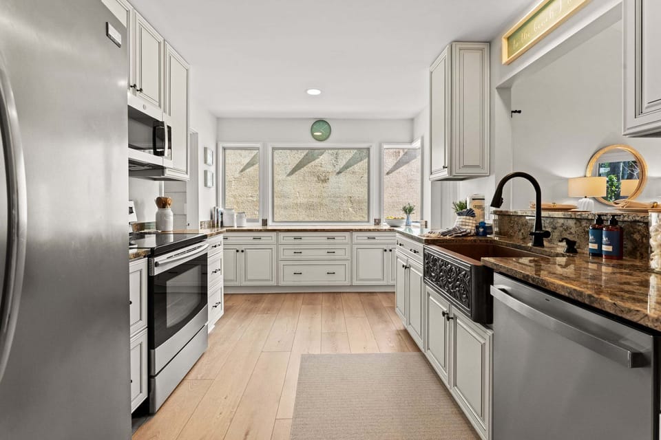 Fully stocked kitchen with cooking essentials and bulk spices included