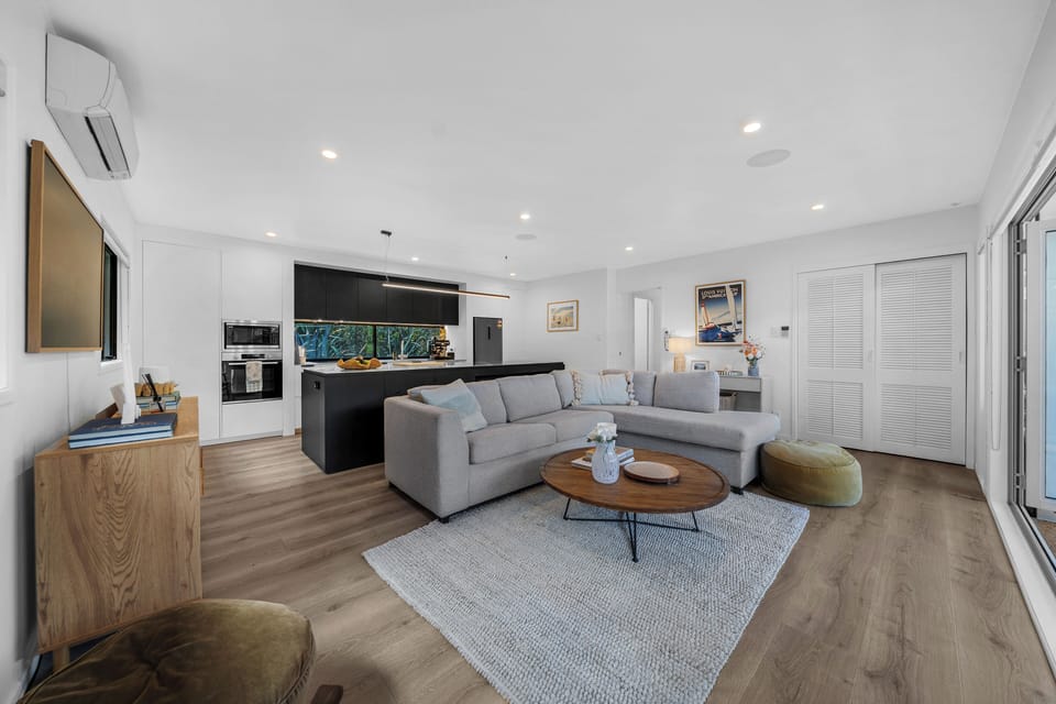 Living room with smart TV