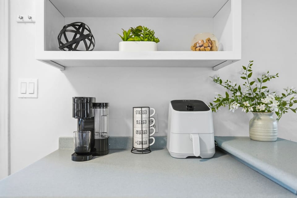 Start your day with our Keurig coffee station, curated for your morning ritual.