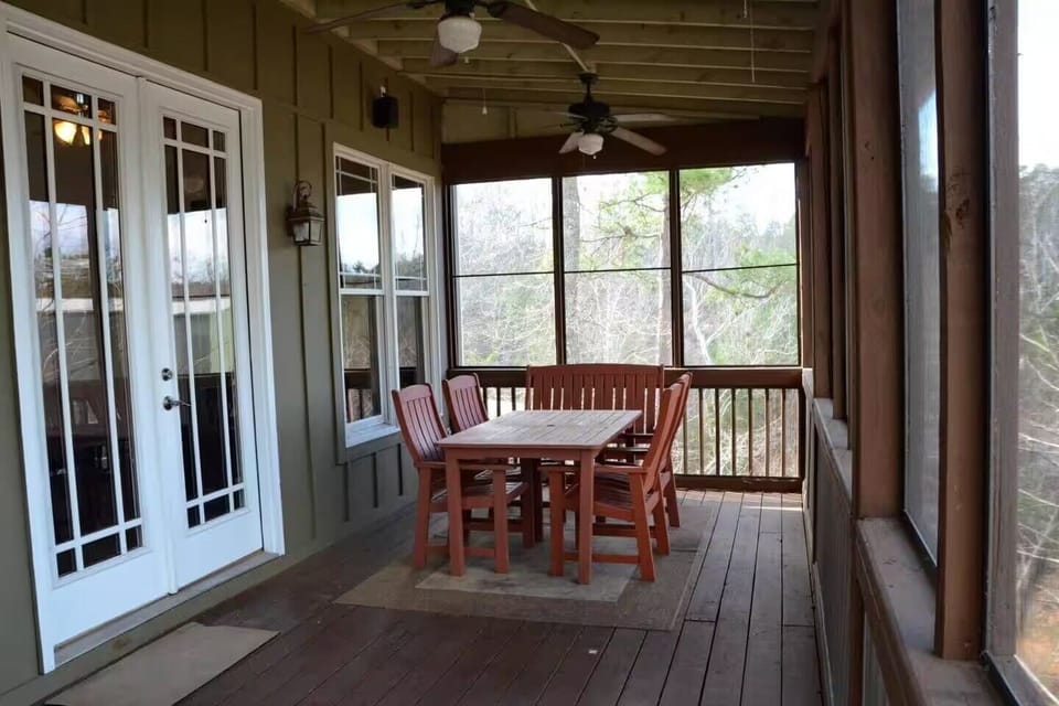 Back porch on upper level.